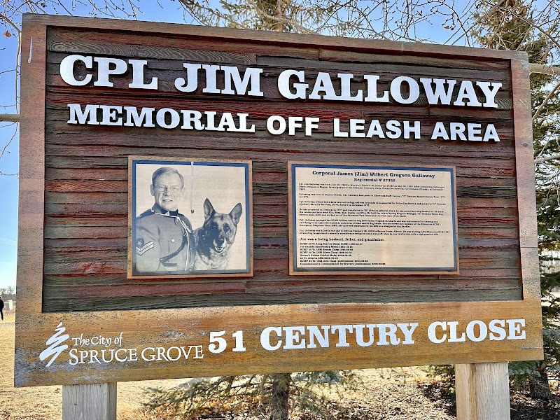 Cpl. Jim Galloway Memorial Off Leash Area dog park in Spruce Grove, Alberta