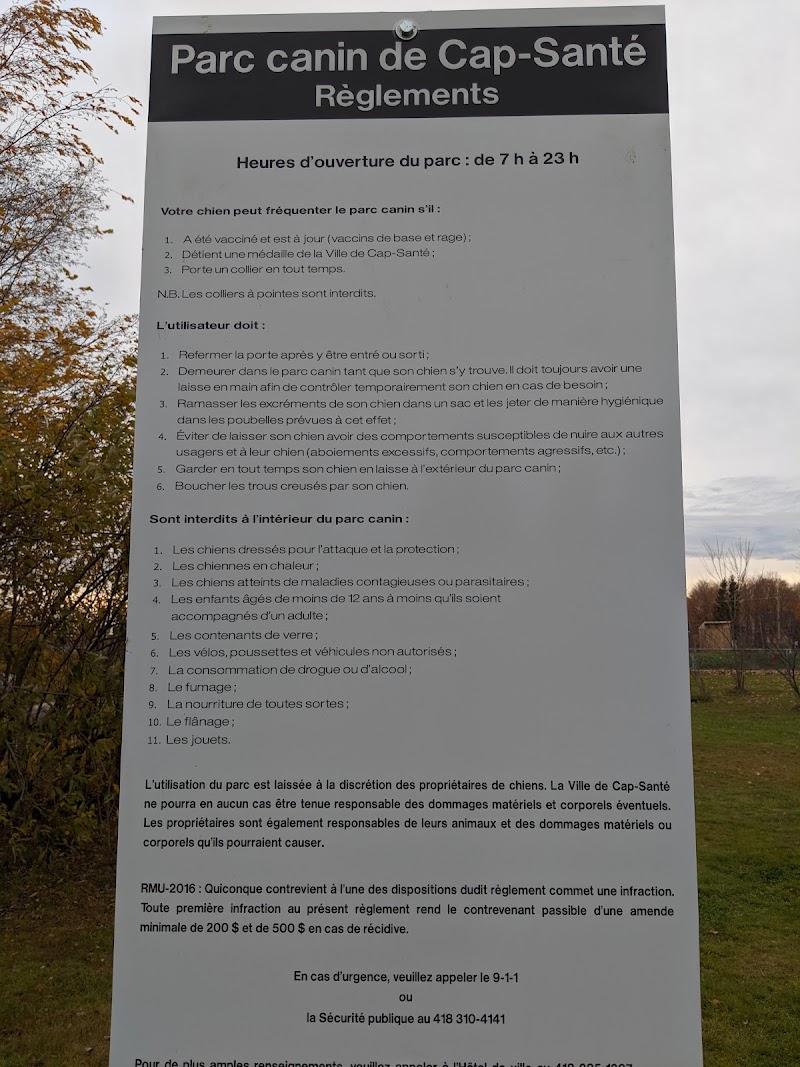 Parc canin Cap-Santé dog park in Cap-Santé, Quebec