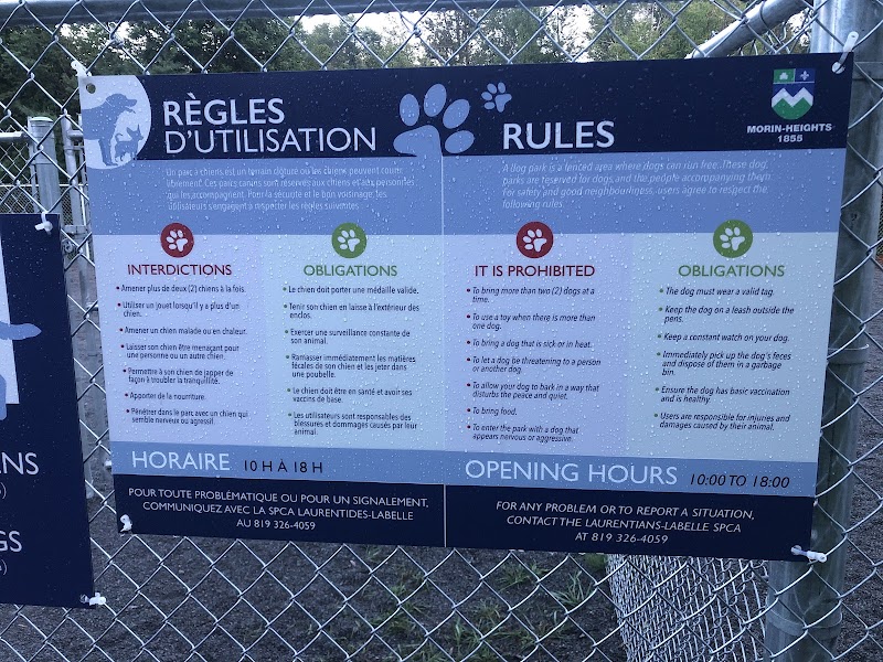 Parc canin Morin-Heights Dog park dog park in Morin-Heights, Quebec