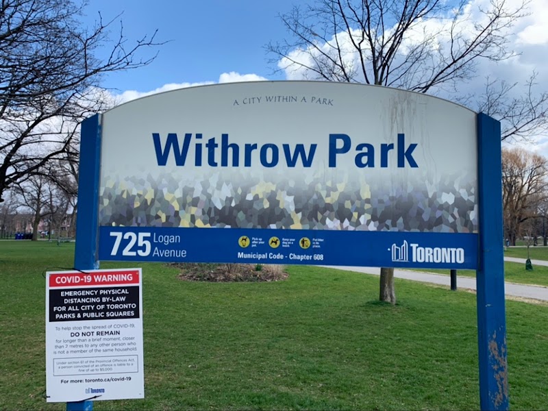 Withrow Park dog park in Toronto, Ontario